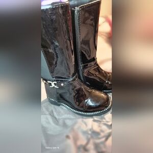 Black Patent Leather Women's Boots